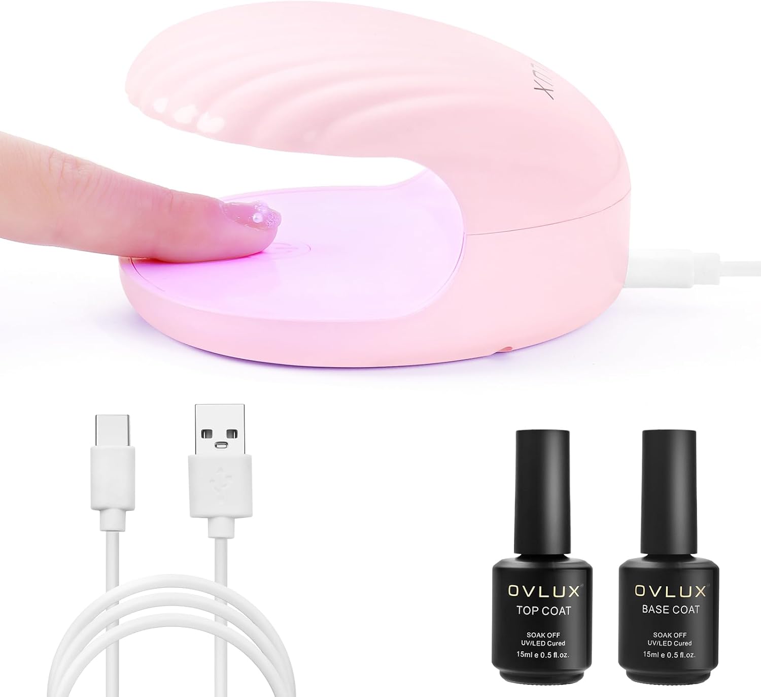 UV LED Nail Lamp - Top Coat and Base Coat Set