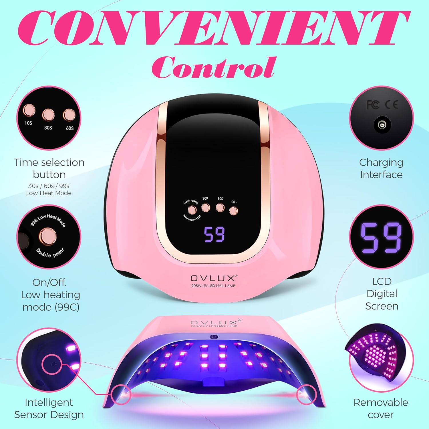 UV Light for Nails - 208W - PINK