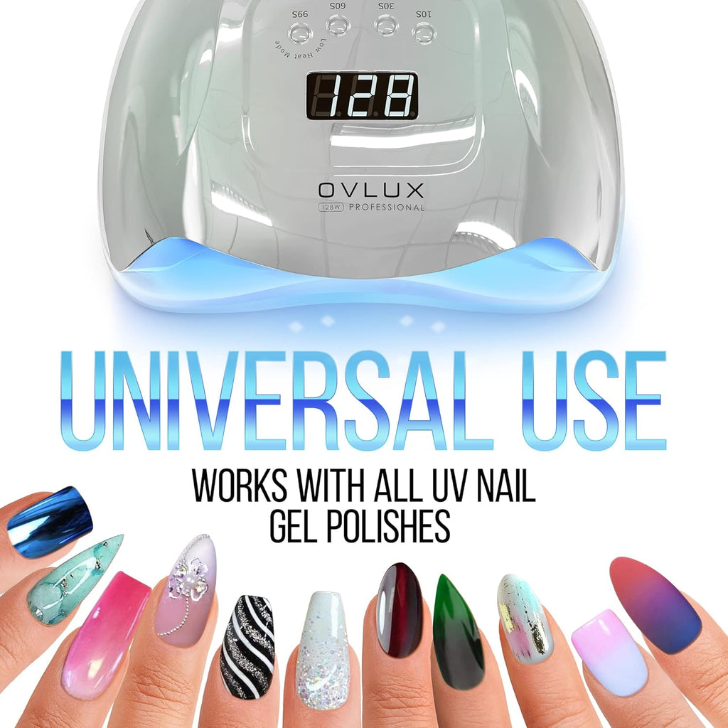 UV LED Nail Lamp - 128W - Silver