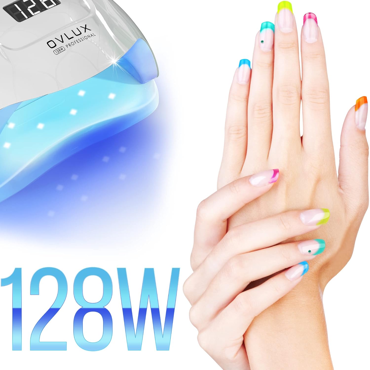 UV LED Nail Lamp - 128W - Silver