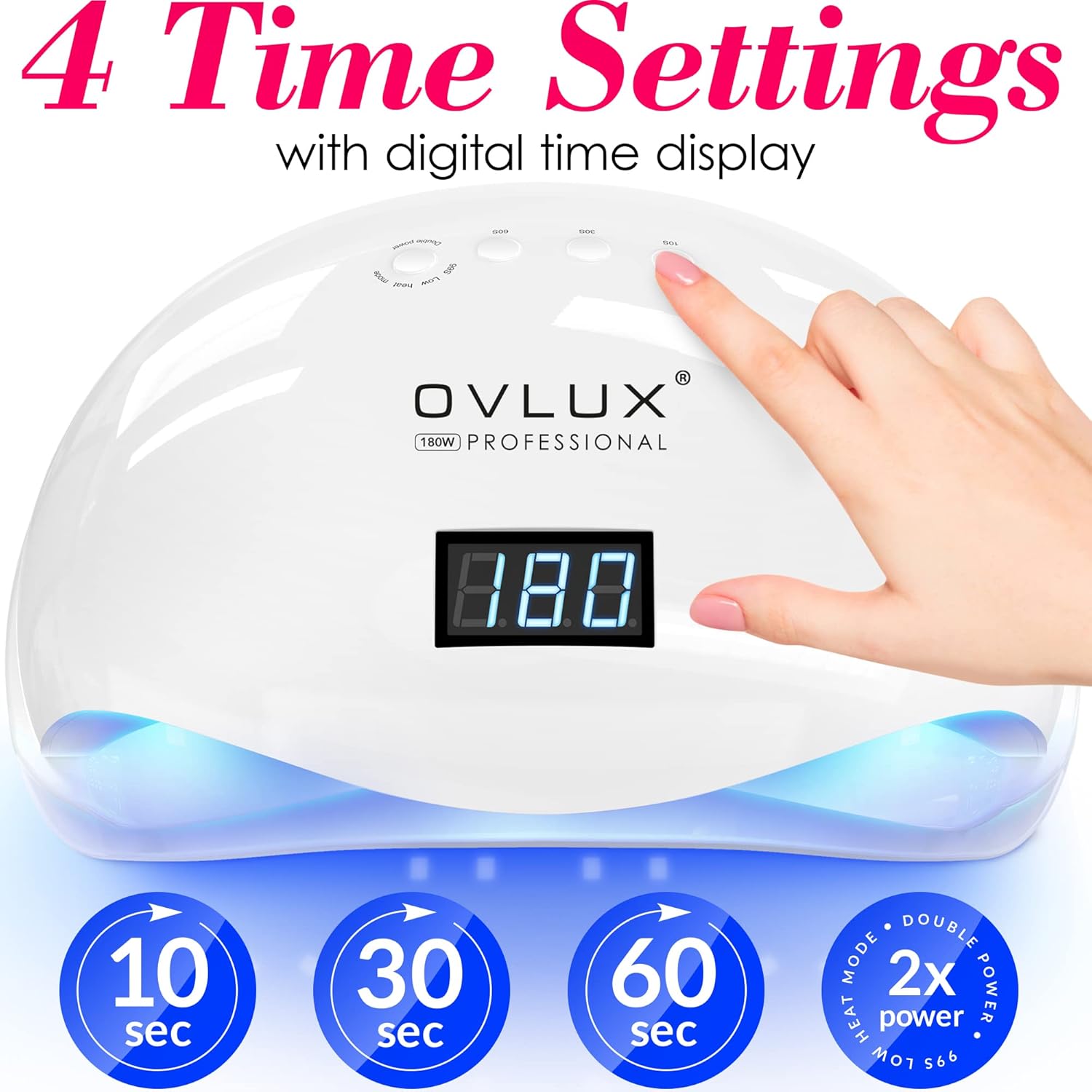UV LED Nail Lamp with Buffers - 128W - White
