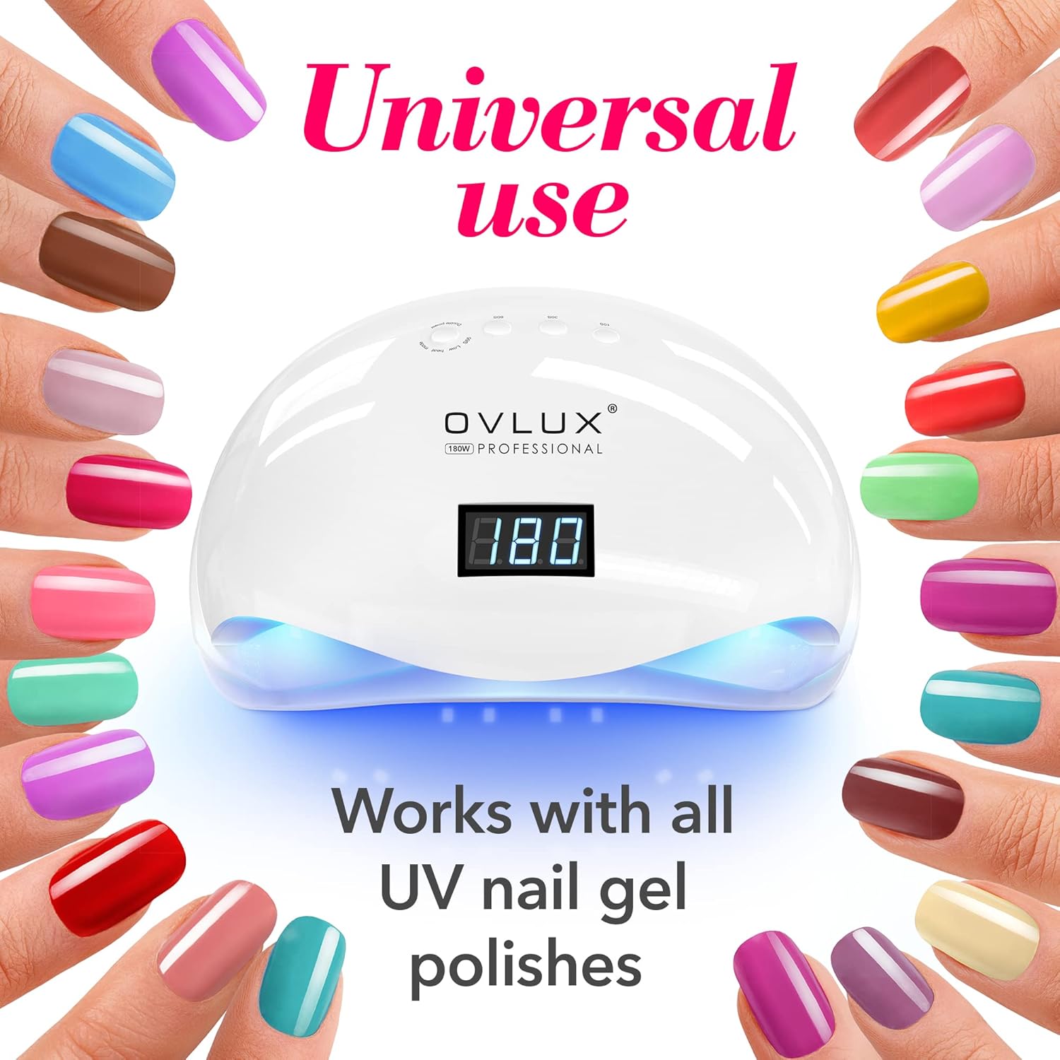 UV LED Nail Lamp with Buffers - 128W - White