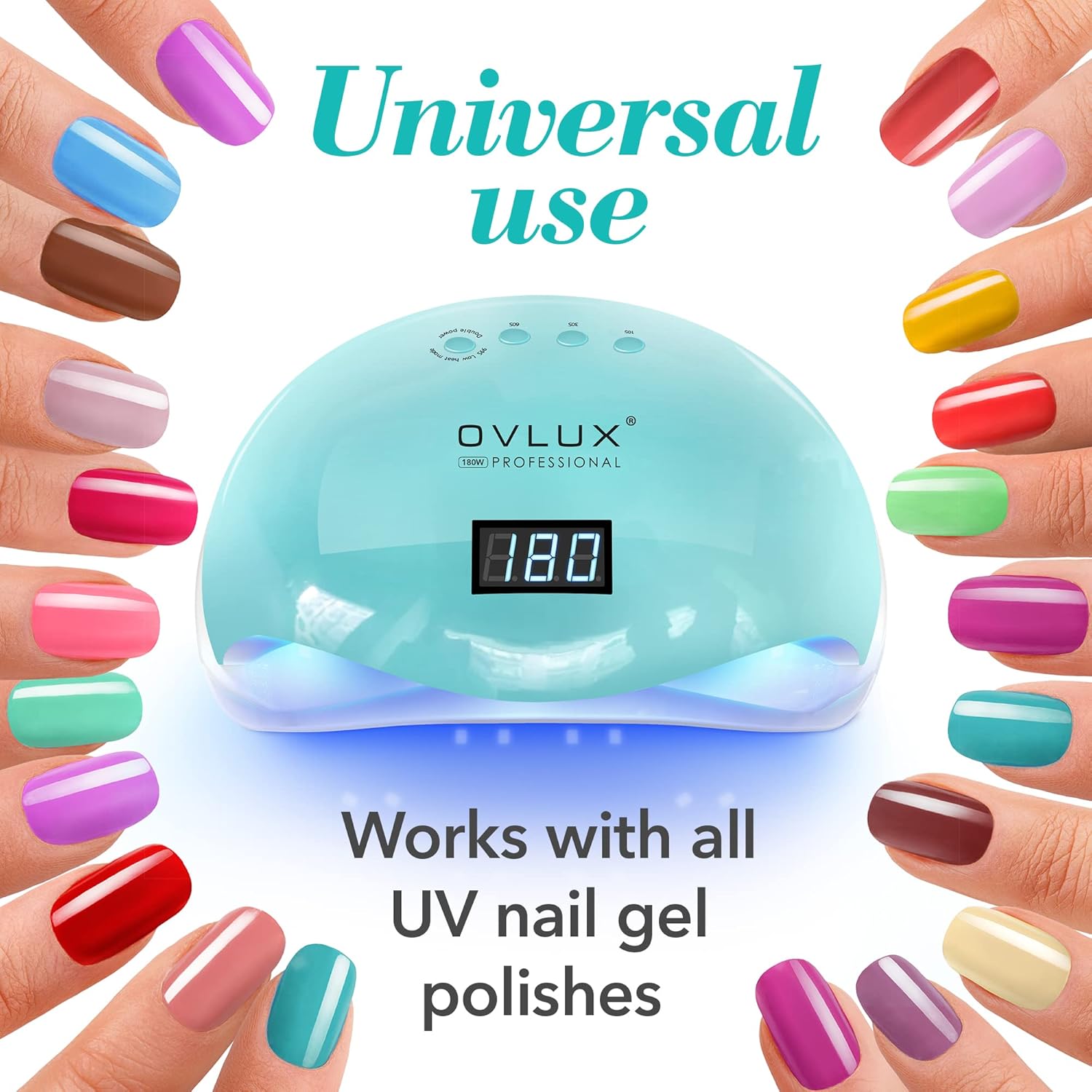 UV LED Nail Lamp with Buffers - 128W - Tiffany