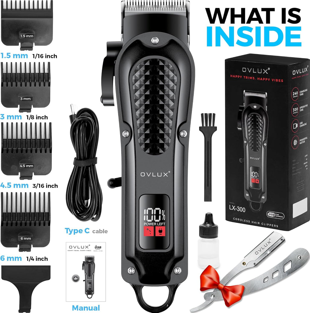 Cordless Hair Clipper Set - Black