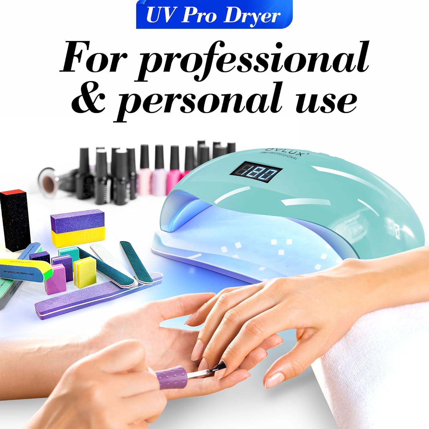 UV LED Nail Lamp with Buffers - 128W - Tiffany