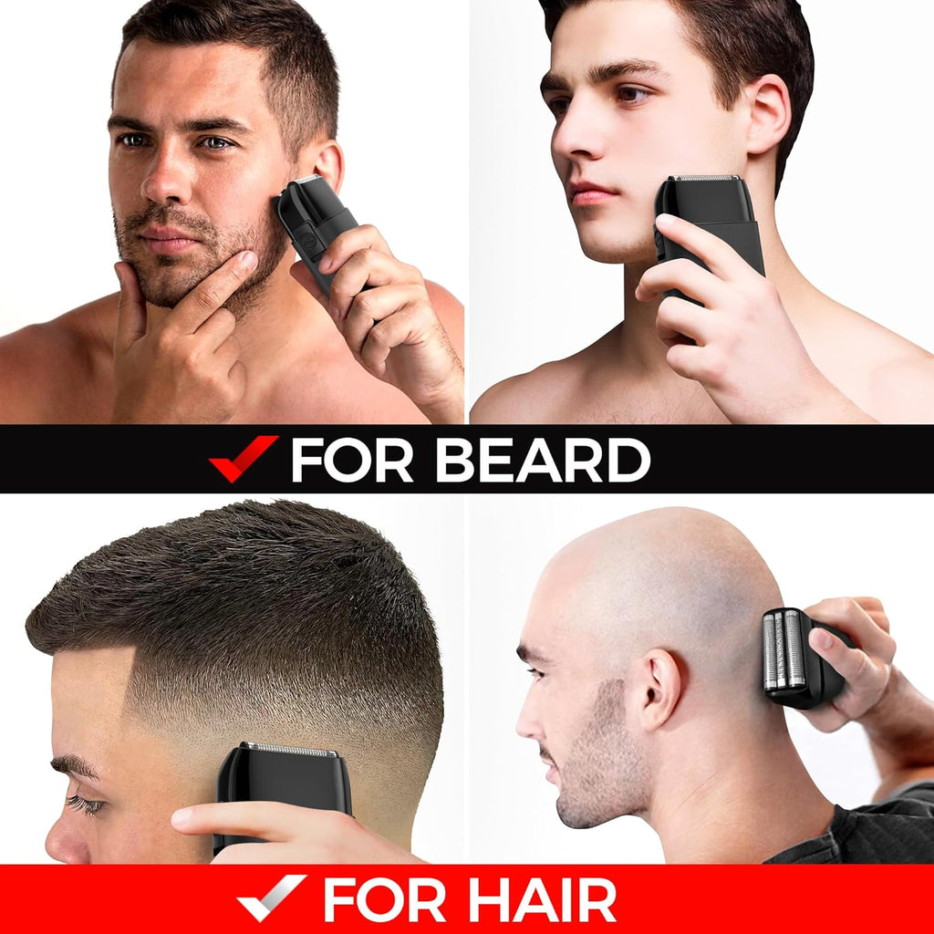 Metal Shell Three Blades Foil Shaver - Black Pro