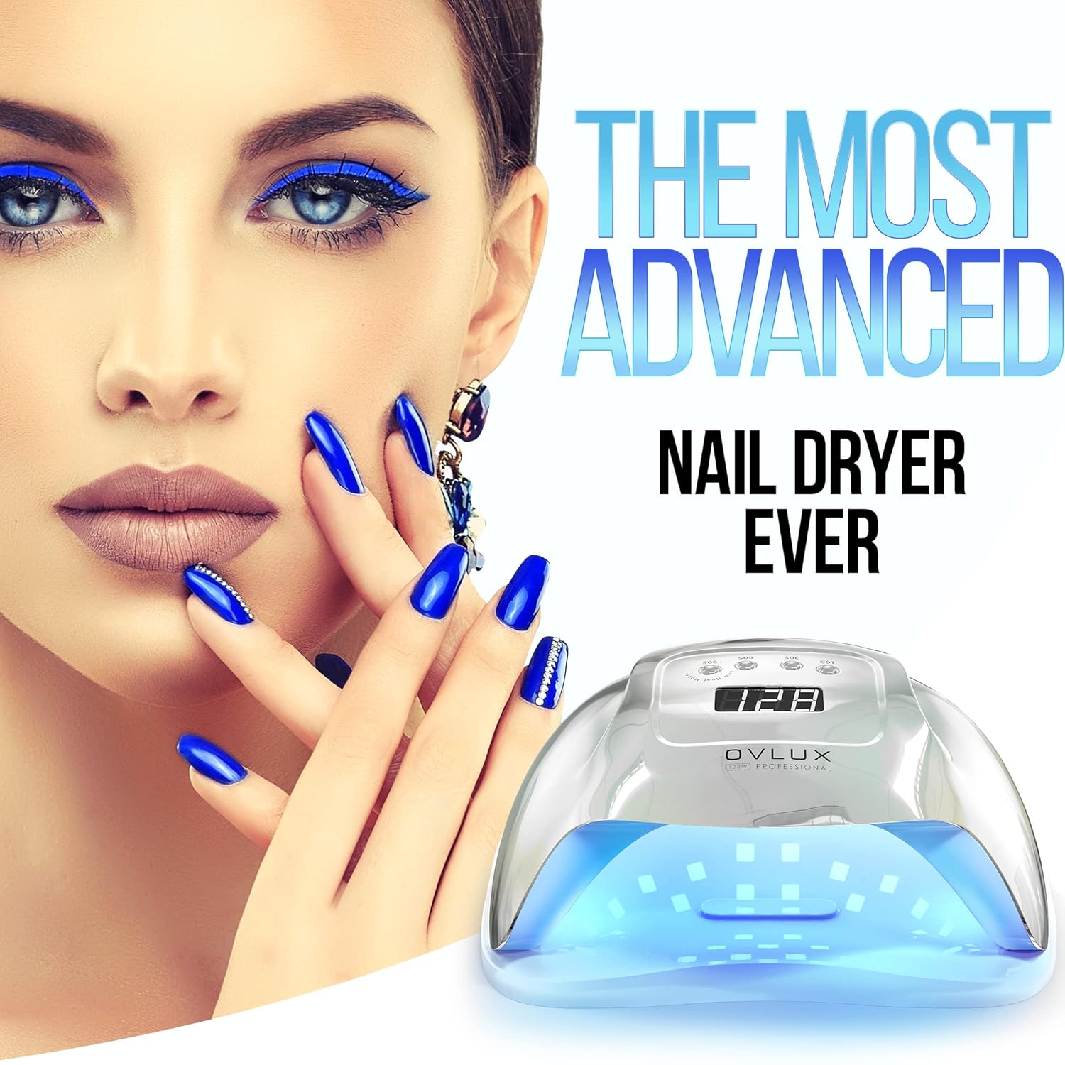 UV LED Nail Lamp - 128W - Silver