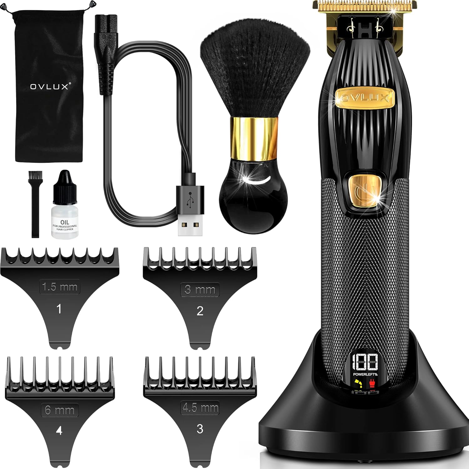 Cordless Hair Trimmer - Gold in Black