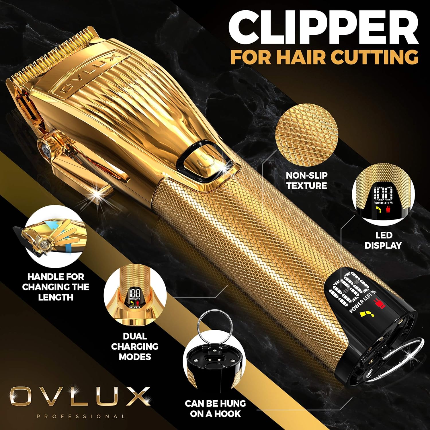 Pro Cordless Hair Clipper - GOLD